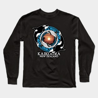 Orca and hector's dolphin Kaikoura New Zealand Long Sleeve T-Shirt